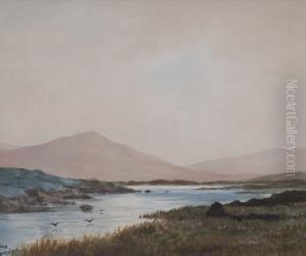 Bog Stream Near Lough Alton Co Donegal Oil Painting by Douglas Alexander