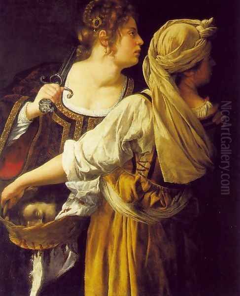 Judith and her Maidservant 1612-13 Oil Painting by Artemisia Gentileschi