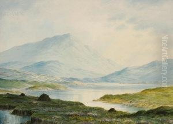 Lake And Mountain Landscape Oil Painting by Douglas Alexander