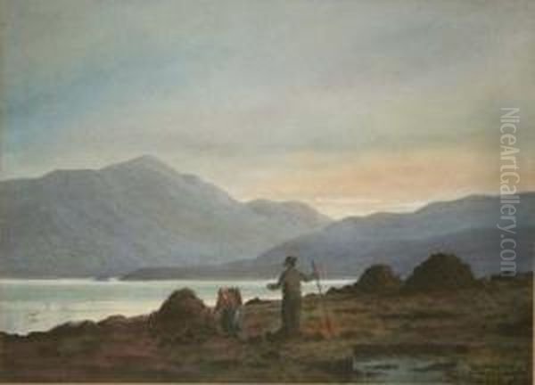 Gathering Peat, Co. Donegal Oil Painting by Douglas Alexander