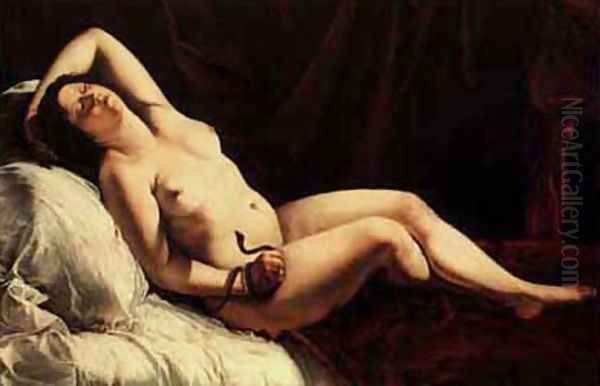 Cleopatra Oil Painting by Artemisia Gentileschi