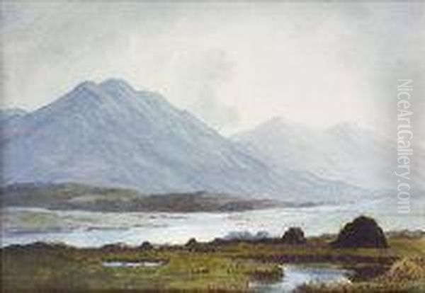 Connemara Mountain River Landscape Oil Painting by Douglas Alexander