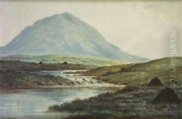 A Mountain Stream Near Lough Conn Oil Painting by Douglas Alexander