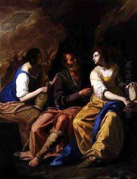 Lot and His Daughters Oil Painting by Artemisia Gentileschi