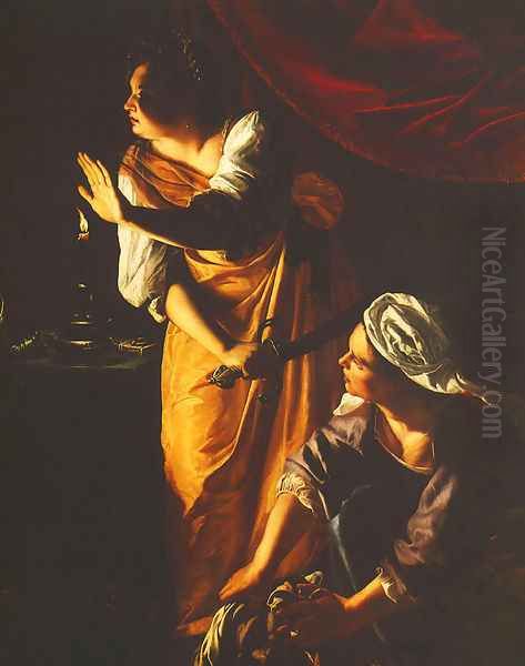 Judith and Maidservant With the Head of Holofernes Oil Painting by Artemisia Gentileschi