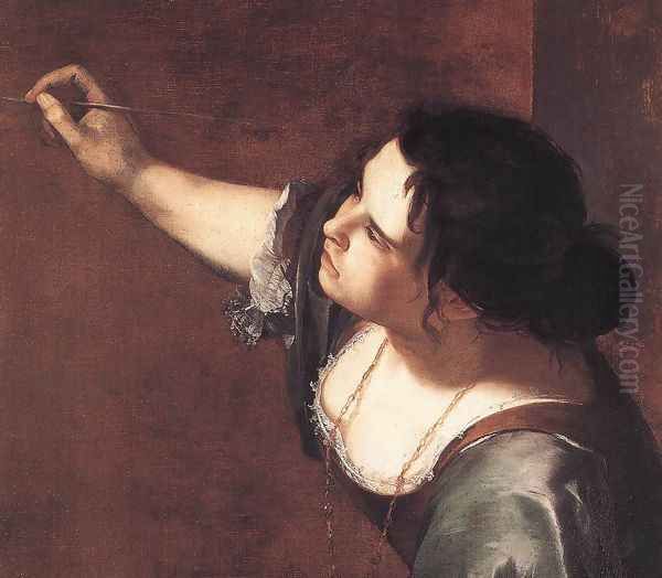 Self-Portrait as the Allegory of Painting (detail) 1630s Oil Painting by Artemisia Gentileschi