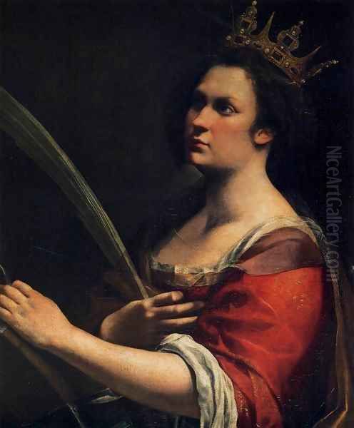 St Catherine of Alexandria Oil Painting by Artemisia Gentileschi