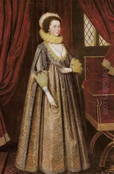 Dame Magdalen Pultney, later Lady Aston Oil Painting by Marcus The Younger Gheeraerts