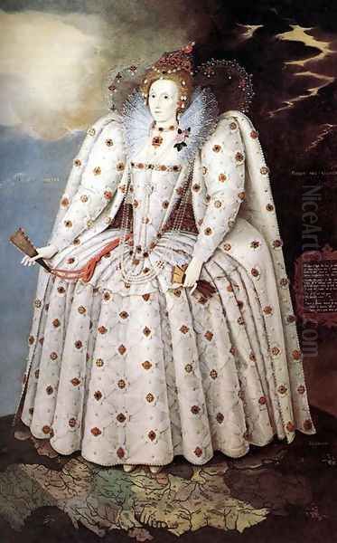 Portrait of Queen Elisabeth I 1592 Oil Painting by Marcus The Younger Gheeraerts