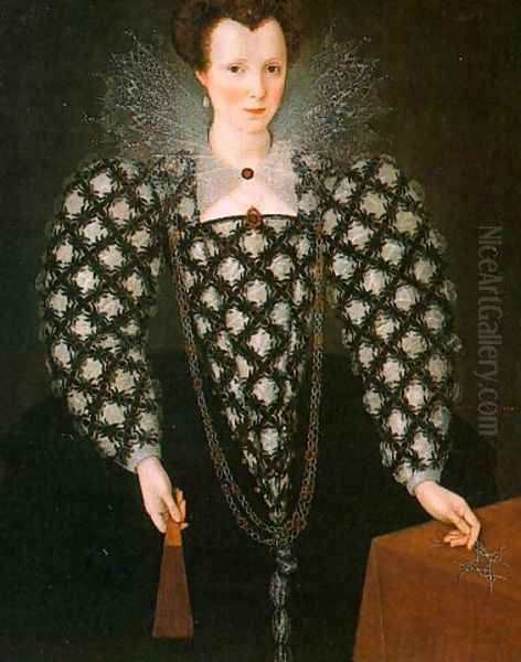 Portrait of Mary Rogers: Lady Harrington 1592 Oil Painting by Marcus The Younger Gheeraerts