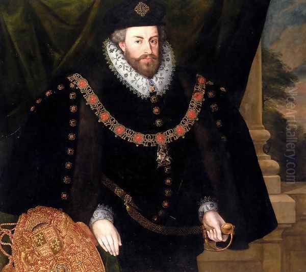 Portrait Of Sir Christopher Hatton Oil Painting by Marcus The Younger Gheeraerts