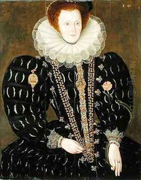 Portrait of Lady Elizabeth Knightley Oil Painting by Marcus The Younger Gheeraerts