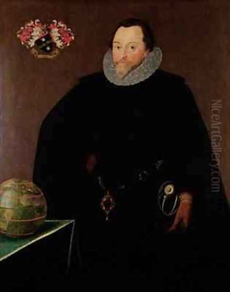 Portrait of Sir Francis Drake 1540-1596 Oil Painting by Marcus The Younger Gheeraerts