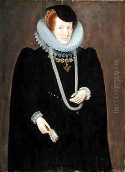 Portrait of a Woman probably Eleanor Packington Lady Scudamore Oil Painting by Marcus The Younger Gheeraerts