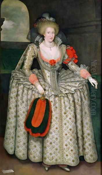 Anne of Denmark 1605 10 Oil Painting by Marcus The Younger Gheeraerts