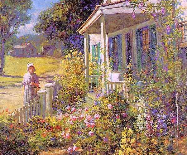 Summer Garden Oil Painting by Abbott Fuller Graves