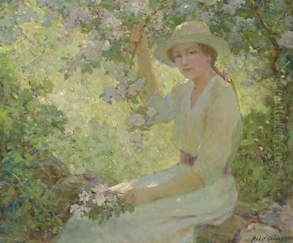 Apple Blossoms Oil Painting by Abbott Fuller Graves