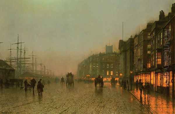 Liverpool from Wapping Oil Painting by John Atkinson Grimshaw