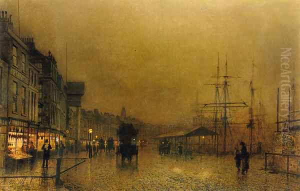 Salthouse Dock, Liverpool Oil Painting by John Atkinson Grimshaw