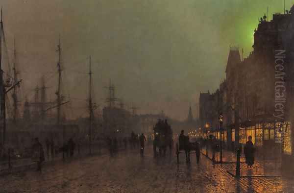 Gourock, Near The Clyde Shipping Docks Oil Painting by John Atkinson Grimshaw