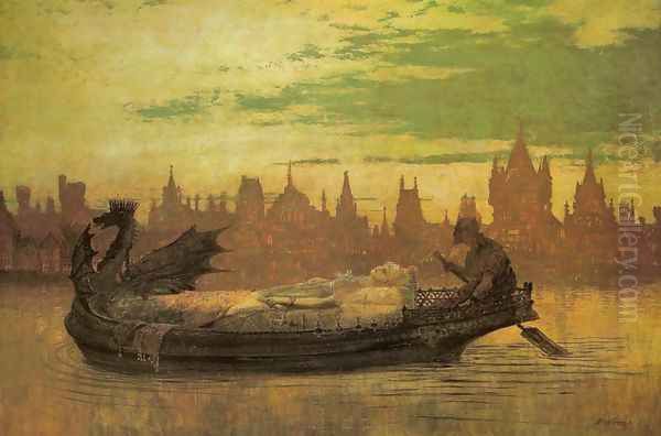 Elaine Oil Painting by John Atkinson Grimshaw