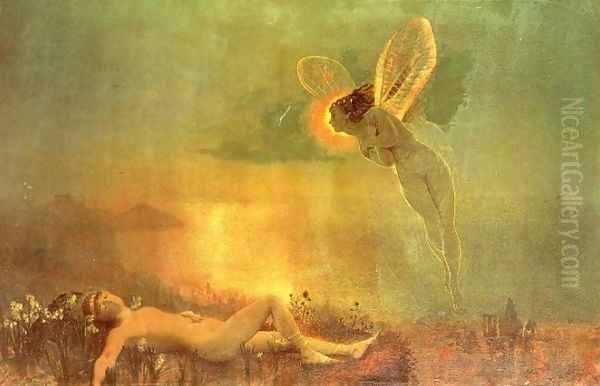 Endymion on Mount Latmus Oil Painting by John Atkinson Grimshaw