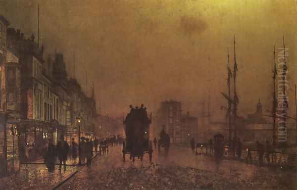 Glasgow Docks Oil Painting by John Atkinson Grimshaw