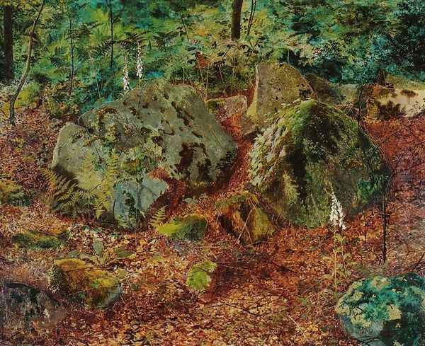 A Mossy Glen Oil Painting by John Atkinson Grimshaw