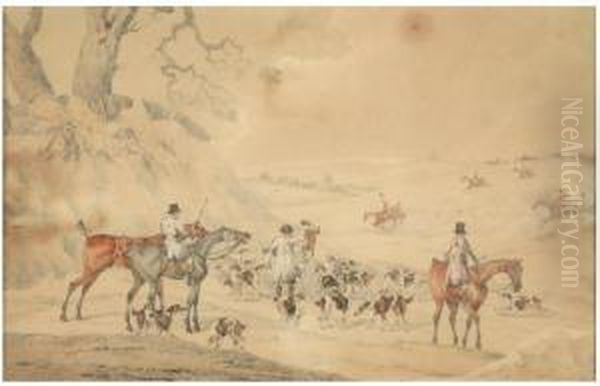 Chasse Au Renard < Meeting > Oil Painting by Henry Thomas Alken