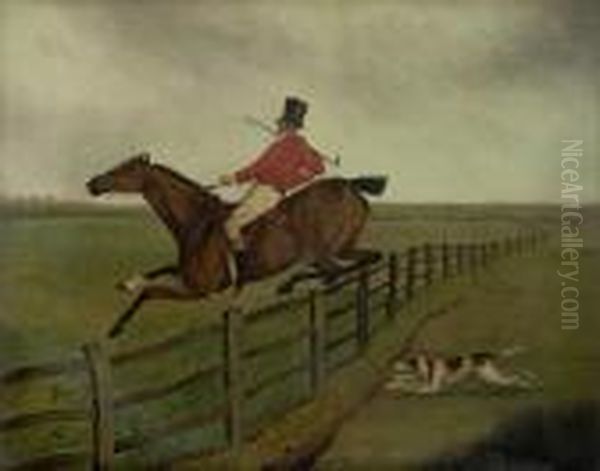 A Set Of Four Steeplechasing Scenes Oil Painting by Henry Thomas Alken