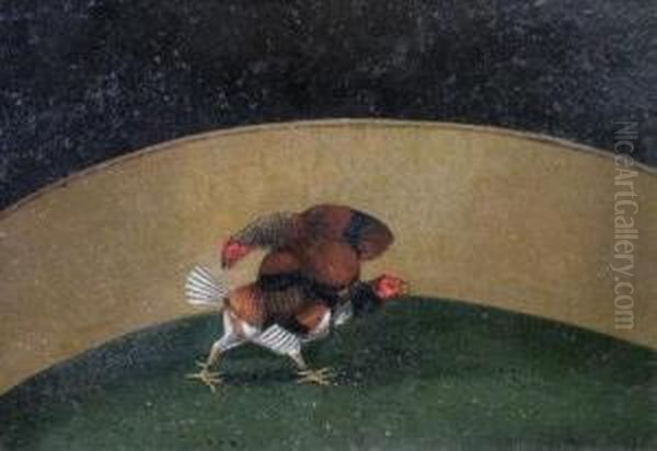 Fighting Cocks Oil Painting by Henry Thomas Alken