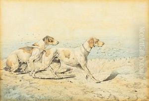 Gun Dogs And Hounds, A Set Of Four Oil Painting by Henry Thomas Alken