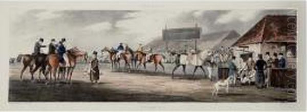 Newmarket - Training Oil Painting by Henry Thomas Alken