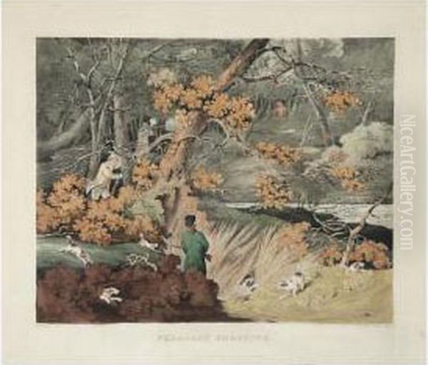 Pheasant Shooting; Refreshing; Cock Shooting; Goinghome Oil Painting by Henry Thomas Alken