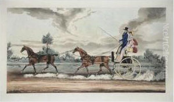 Countrytandem Driven By Sir John Lake Oil Painting by Henry Thomas Alken