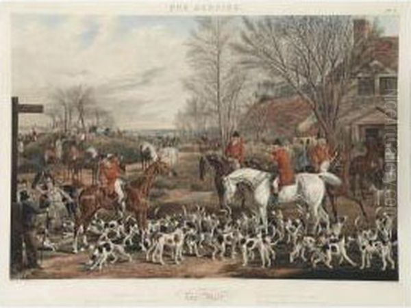 The Meet; Away; Thebrook; Who-hoop Oil Painting by Henry Thomas Alken