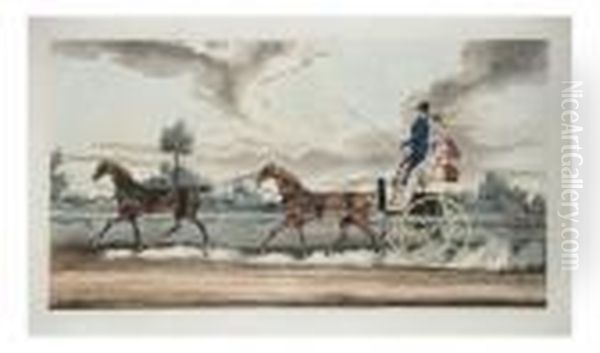 Country Tandem Driven By Sirjohn Lake Oil Painting by Henry Thomas Alken