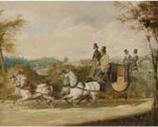 A Coach Passing An English Country Estate Oil Painting by Henry Thomas Alken