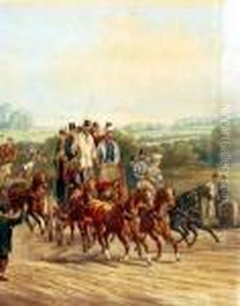 Going To The Derby Oil Painting by Henry Thomas Alken