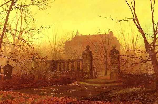 Autumn Morning Oil Painting by John Atkinson Grimshaw