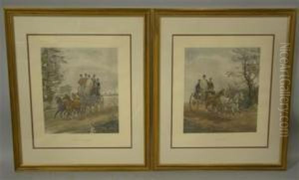 Tandem And Four In Hand Oil Painting by Henry Thomas Alken