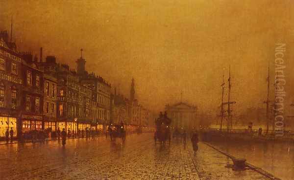 Greenock Dock Oil Painting by John Atkinson Grimshaw