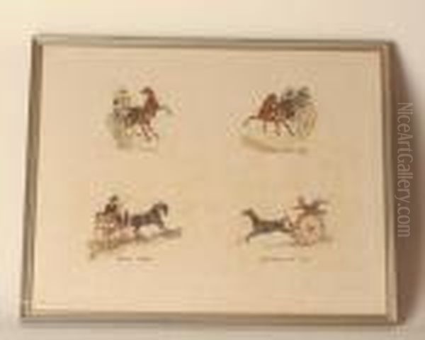 Horses And Carriages In Comic Scenes Oil Painting by Henry Thomas Alken