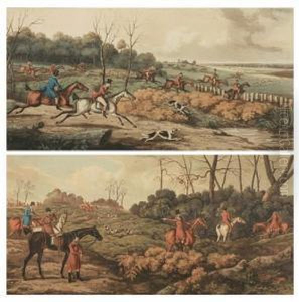 Fox Hunting: Full Cry And Breaking Cover Oil Painting by Henry Thomas Alken