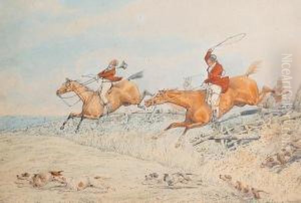 A Set Of Four Hunting Scenes by Henry Thomas Alken