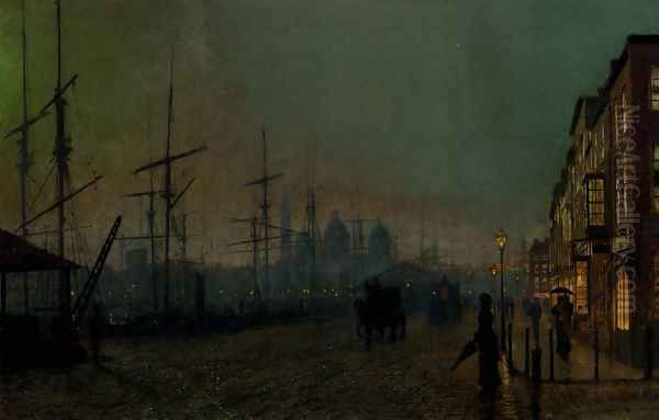 Humber dockside, Hull Oil Painting by John Atkinson Grimshaw