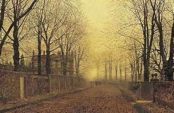 Autumn Oil Painting by John Atkinson Grimshaw