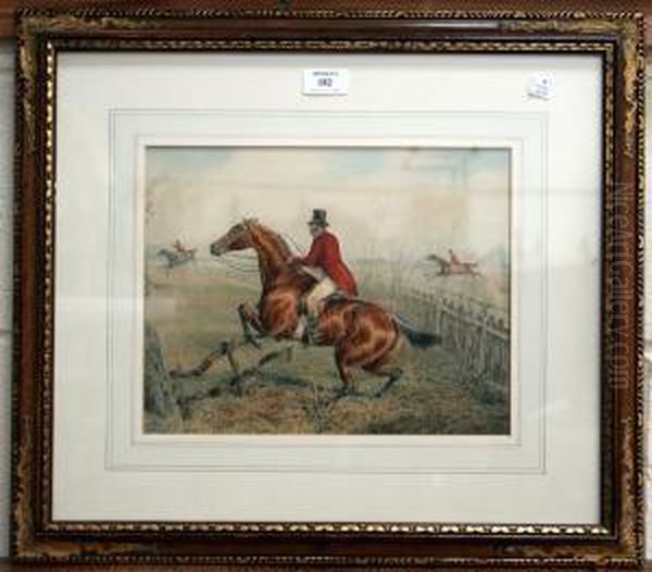 Sporting Scenes With Huntsmen On Horseback Within Landscapes Oil Painting by Henry Thomas Alken