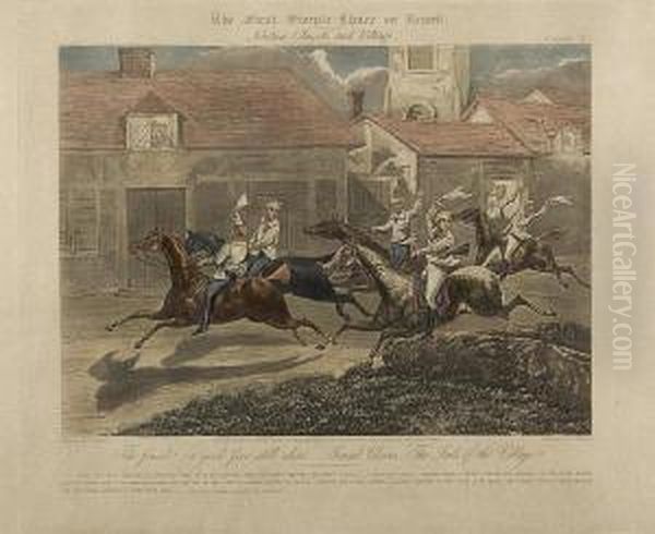 The First Steeplechase On Record, Engraved Byjohn Harris Iii Oil Painting by Henry Thomas Alken