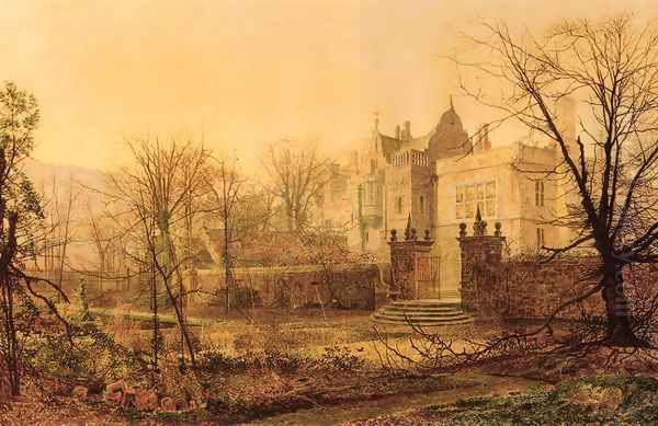 Knostrop Hall, Early Morning Oil Painting by John Atkinson Grimshaw